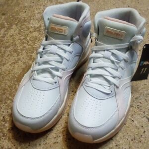 AND1 Backboard Light Blue & White & Ombre Scaling Pink Lilac High Top Sneakers